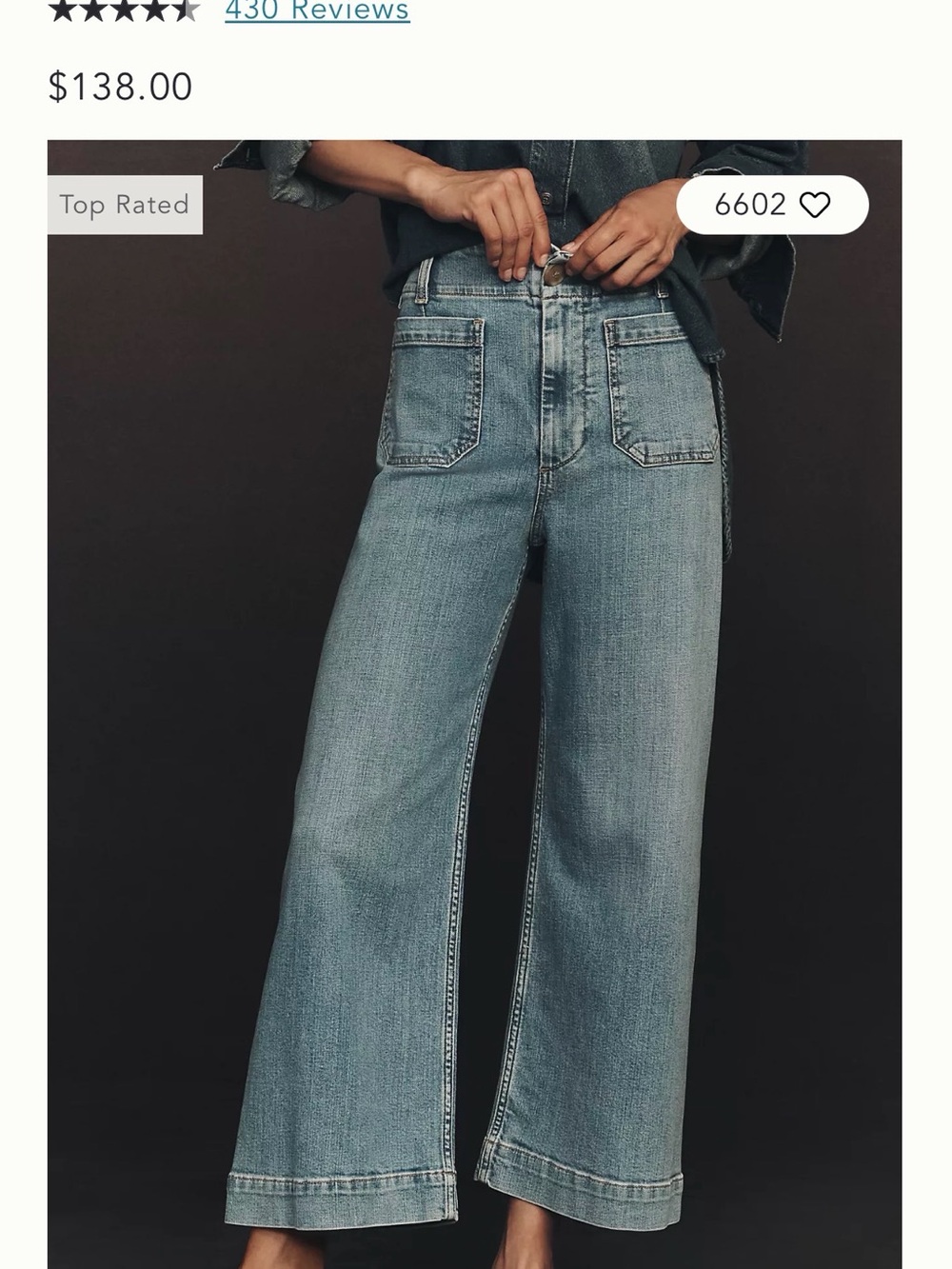 Anthropologie Light Blue High-Rise Wide-Leg Jeans